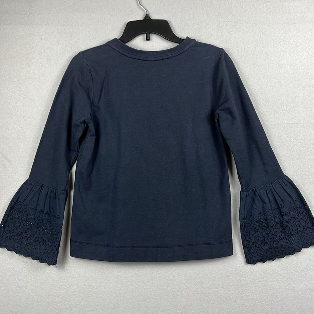 Bobeau  Long Sleeve Eyelet Sleeve Blouse Womens‎ Size XSP Dark Blue - Picture 2 of 8